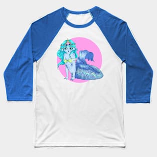 Blue mermaid princess Baseball T-Shirt